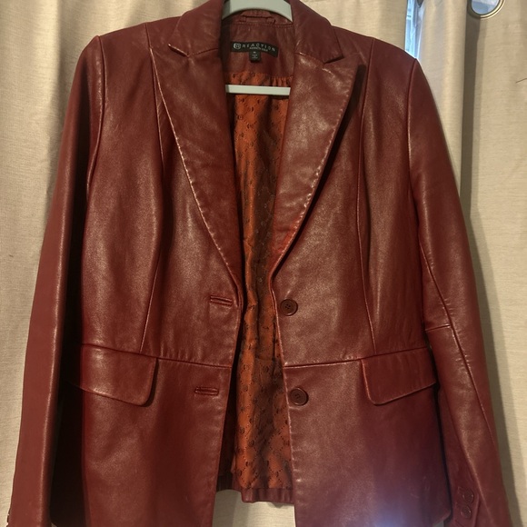 Kenneth Cole Jackets & Blazers - Kenneth Cole Deep Red Leather Blazer